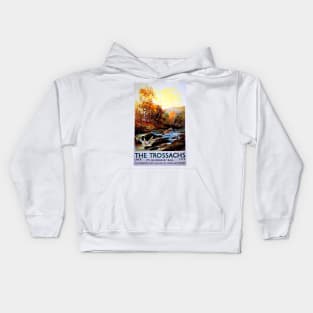 Vintage Railway travel poster the Trossachs Kids Hoodie